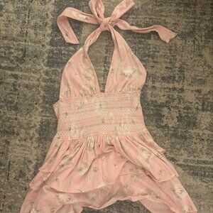 Loveshack Fancy Mini Halter Dress